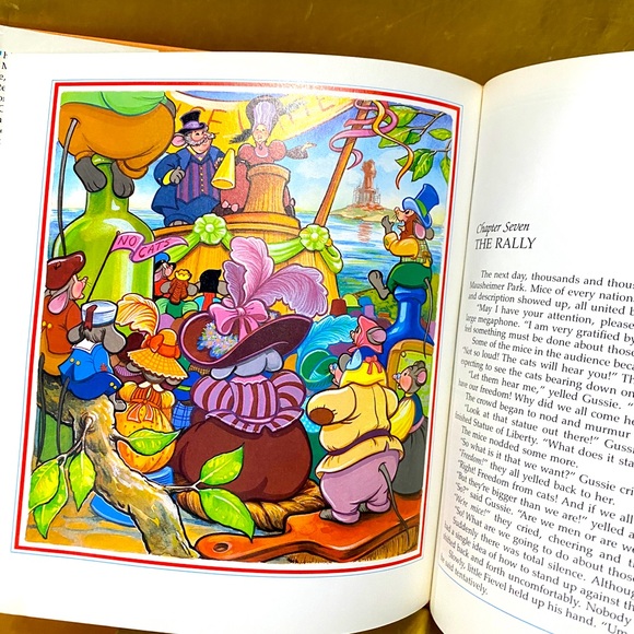 DISNEY AN AMERICAN TAIL HARD COVER BOOK w/DUST JACKET & EMBOSSED COVER VTG 1986 - Picture 2 of 16